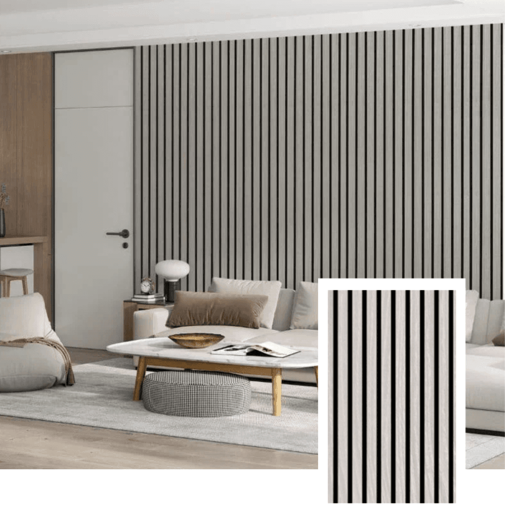 Walleu Acoustic Slat Panel — Grey Oak