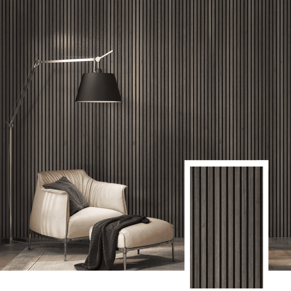 Walleu Acoustic Slat Panel — Smoked Oak